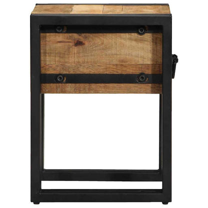 End Table Brown and Black 30 x 30 x 40 cm Solid Mango Wood
