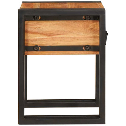 End Table Brown and Black 30 x 30 x 40 cm Solid Acacia Wood