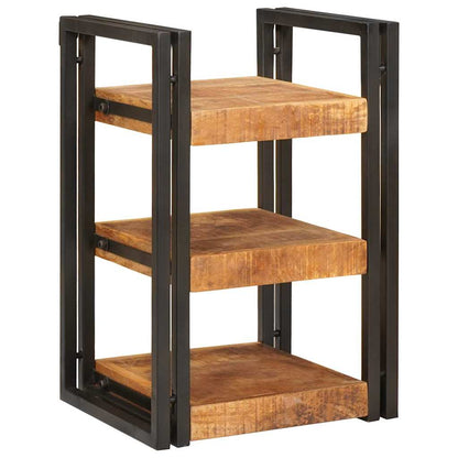 Bedside Table 2 pcs Brown and Black Solid Mango Wood
