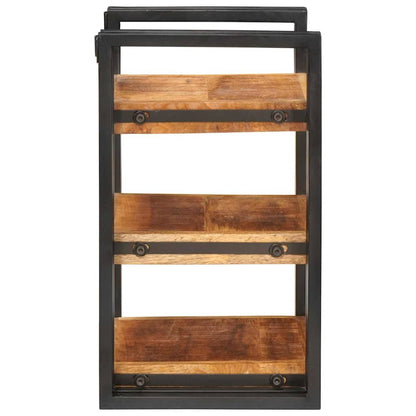 Bedside Table 2 pcs Brown and Black Solid Mango Wood