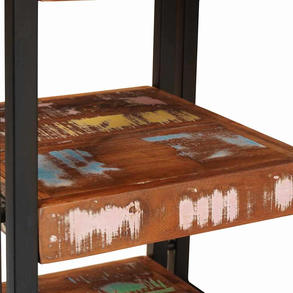 Bedside Table Brown and Black Solid Reclaim wood