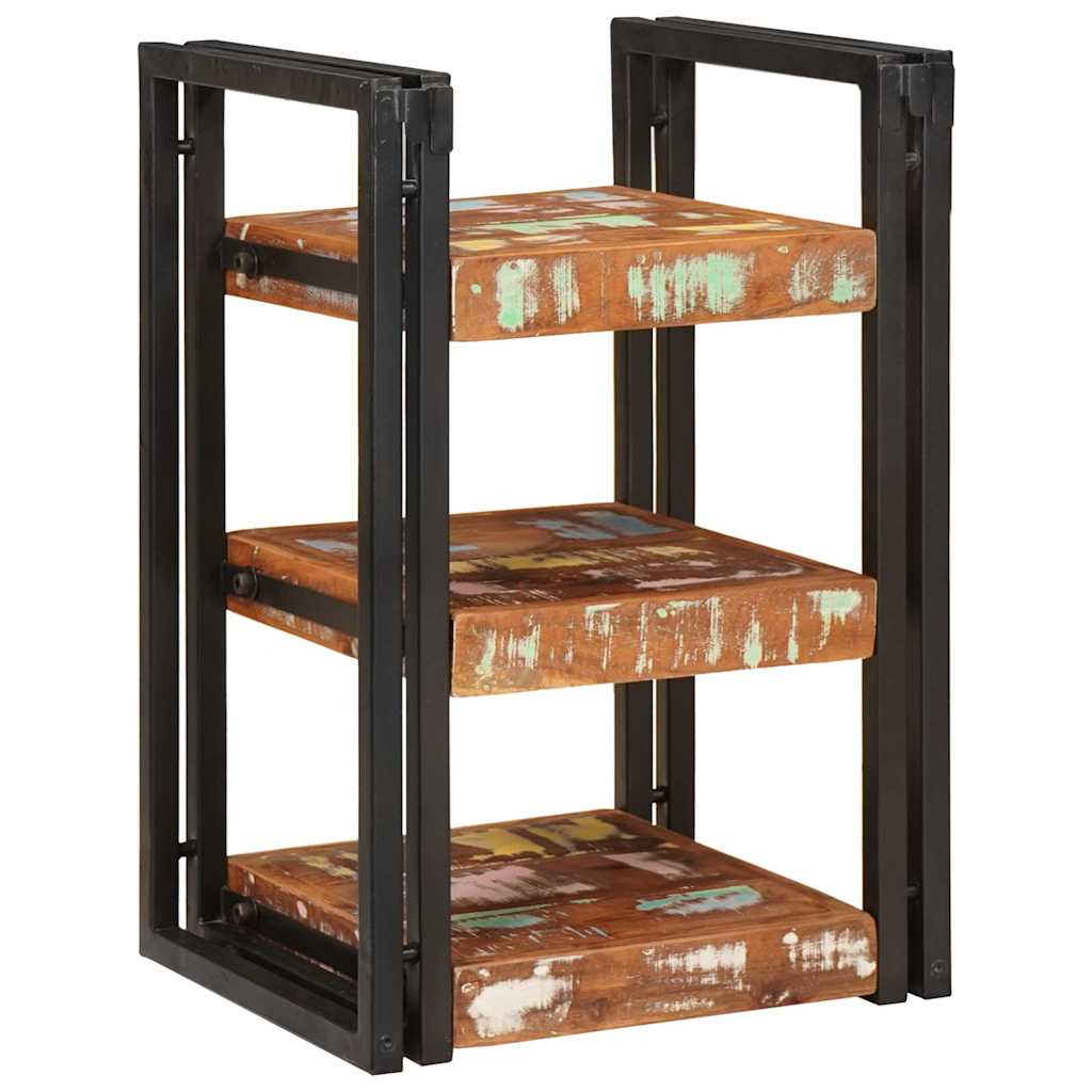Bedside Table Brown and Black Solid Reclaim wood