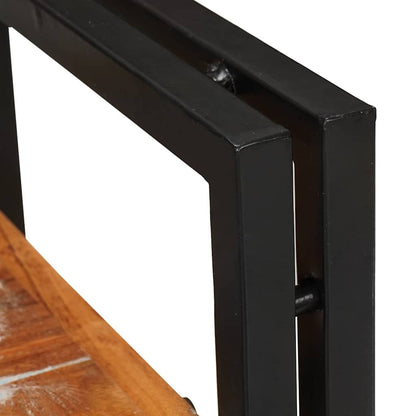 Bedside Table 2 pcs Brown and Black Solid Reclaim wood