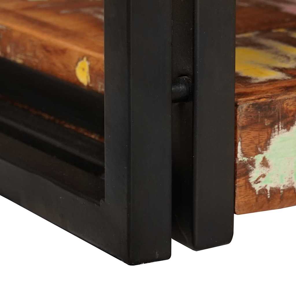 Bedside Table 2 pcs Brown and Black Solid Reclaim wood