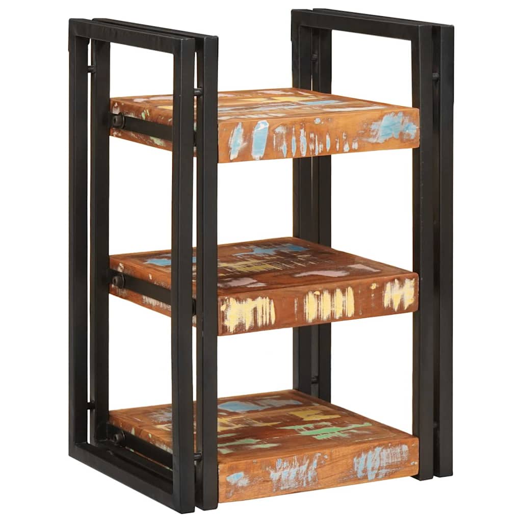 Bedside Table 2 pcs Brown and Black Solid Reclaim wood