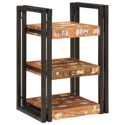 Bedside Table 2 pcs Brown and Black Solid Reclaim wood