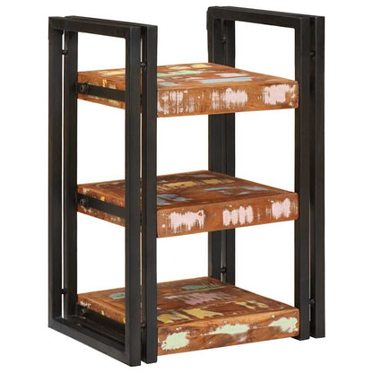 Bedside Table 2 pcs Brown and Black Solid Reclaim wood