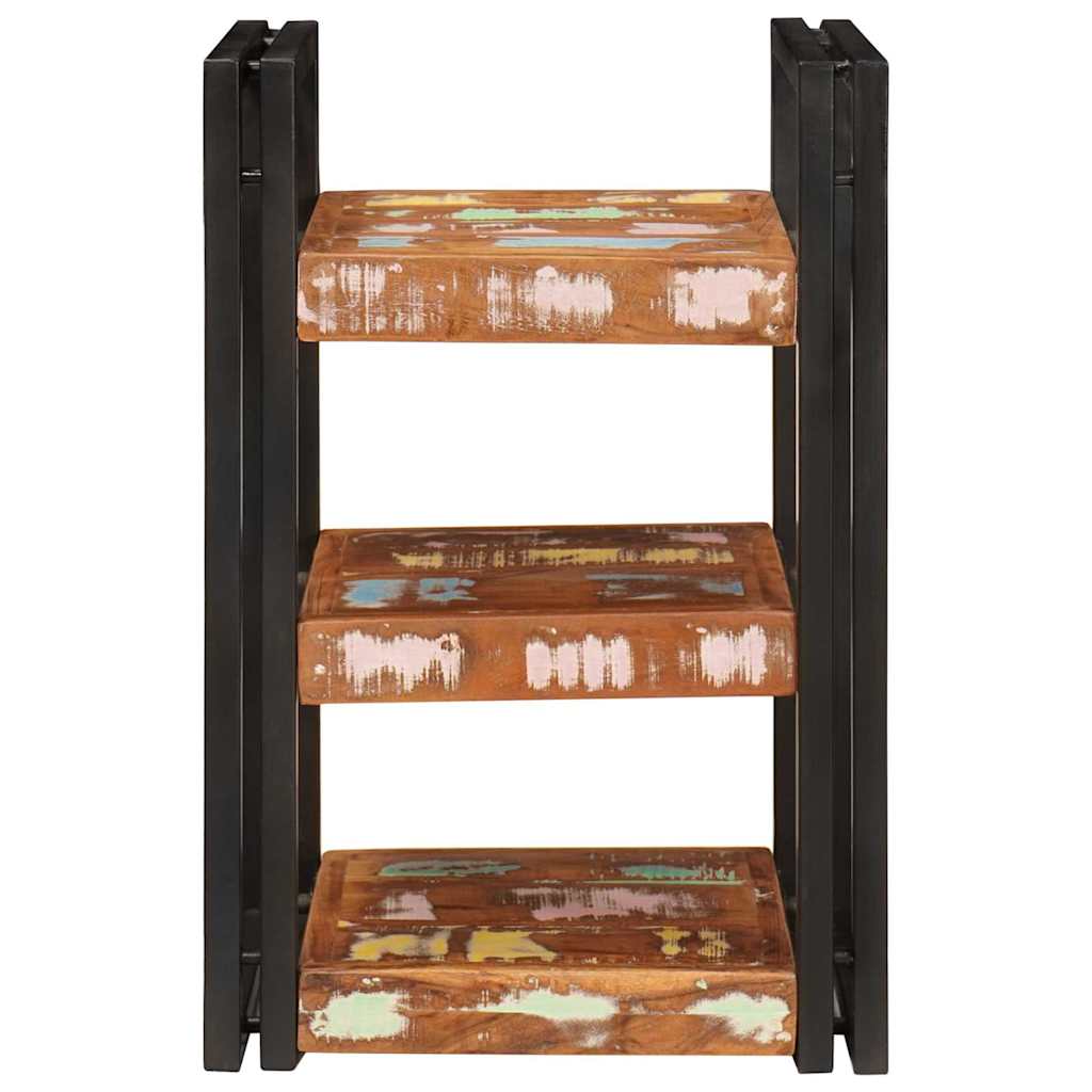 Bedside Table 2 pcs Brown and Black Solid Reclaim wood