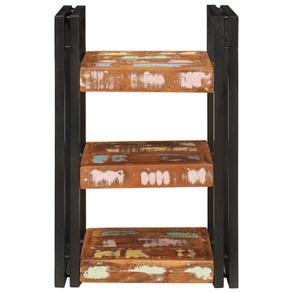 Bedside Table 2 pcs Brown and Black Solid Reclaim wood