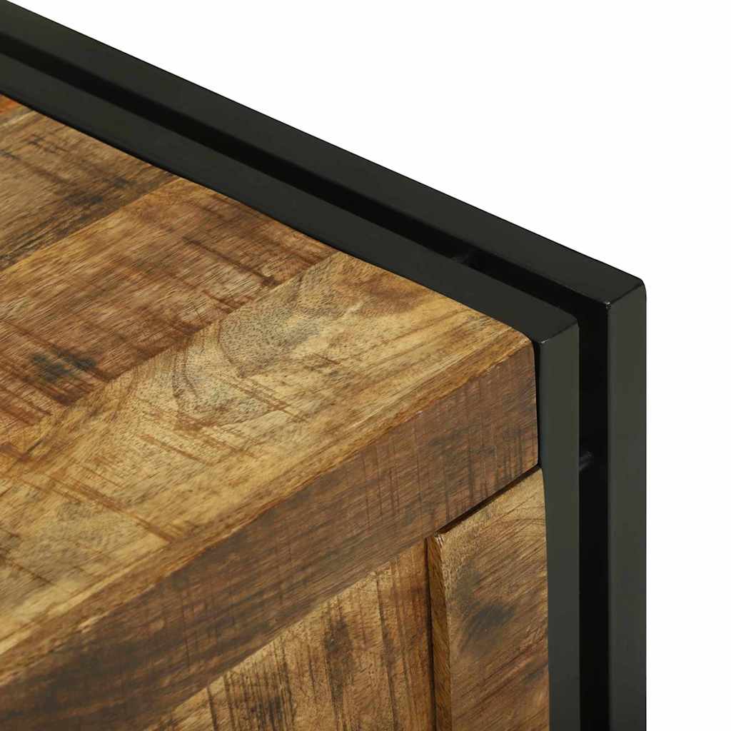 Storage Box Brown and Black 50 x 50 x 50 cm Rough Mango Wood