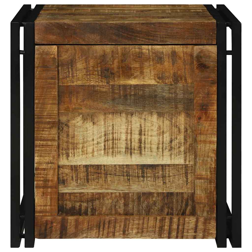 Storage Box Brown and Black 50 x 50 x 50 cm Rough Mango Wood