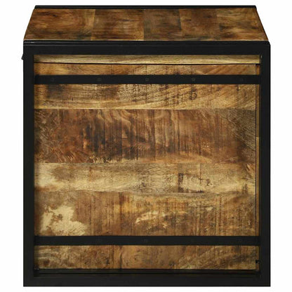 Storage Box Brown and Black 50 x 50 x 50 cm Rough Mango Wood
