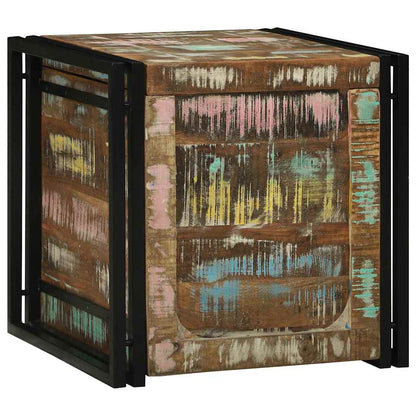 Storage Box Brown and Black 50 x 50 x 50 cm Solid Reclaim Wood