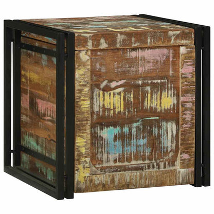 Storage Box Brown and Black 50 x 50 x 50 cm Solid Reclaim Wood