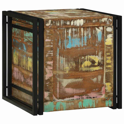 Storage Box Brown and Black 50 x 50 x 50 cm Solid Reclaim Wood