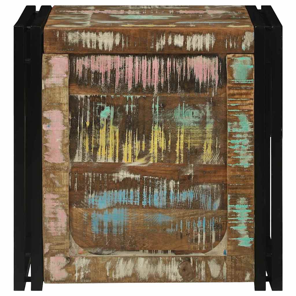 Storage Box Brown and Black 50 x 50 x 50 cm Solid Reclaim Wood