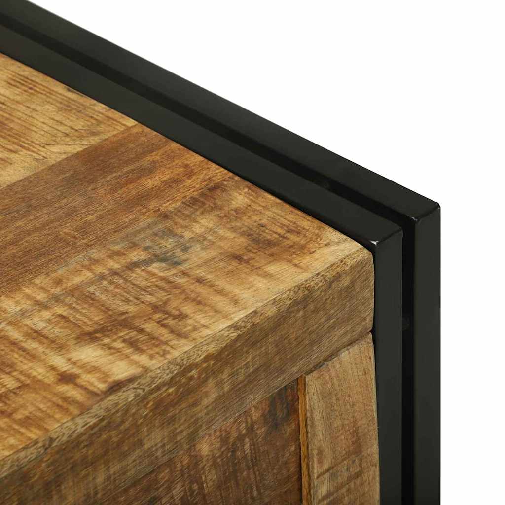 Storage Box Brown and Black 80 x 50 x 50 cm Rough Mango Wood