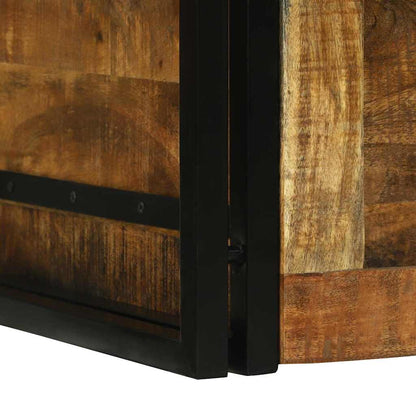 Storage Box Brown and Black 80 x 50 x 50 cm Rough Mango Wood
