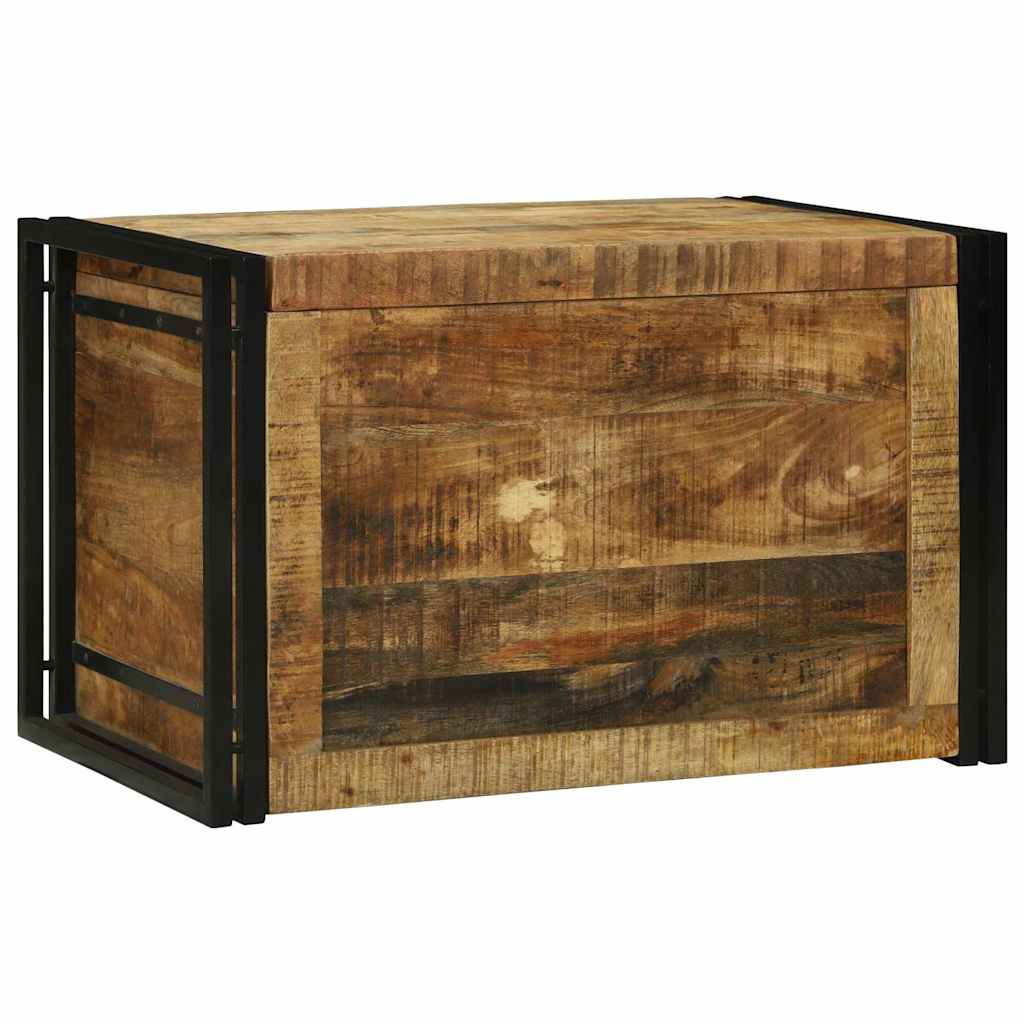 Storage Box Brown and Black 80 x 50 x 50 cm Rough Mango Wood