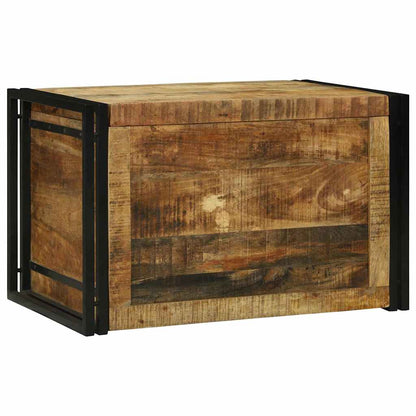 Storage Box Brown and Black 80 x 50 x 50 cm Rough Mango Wood