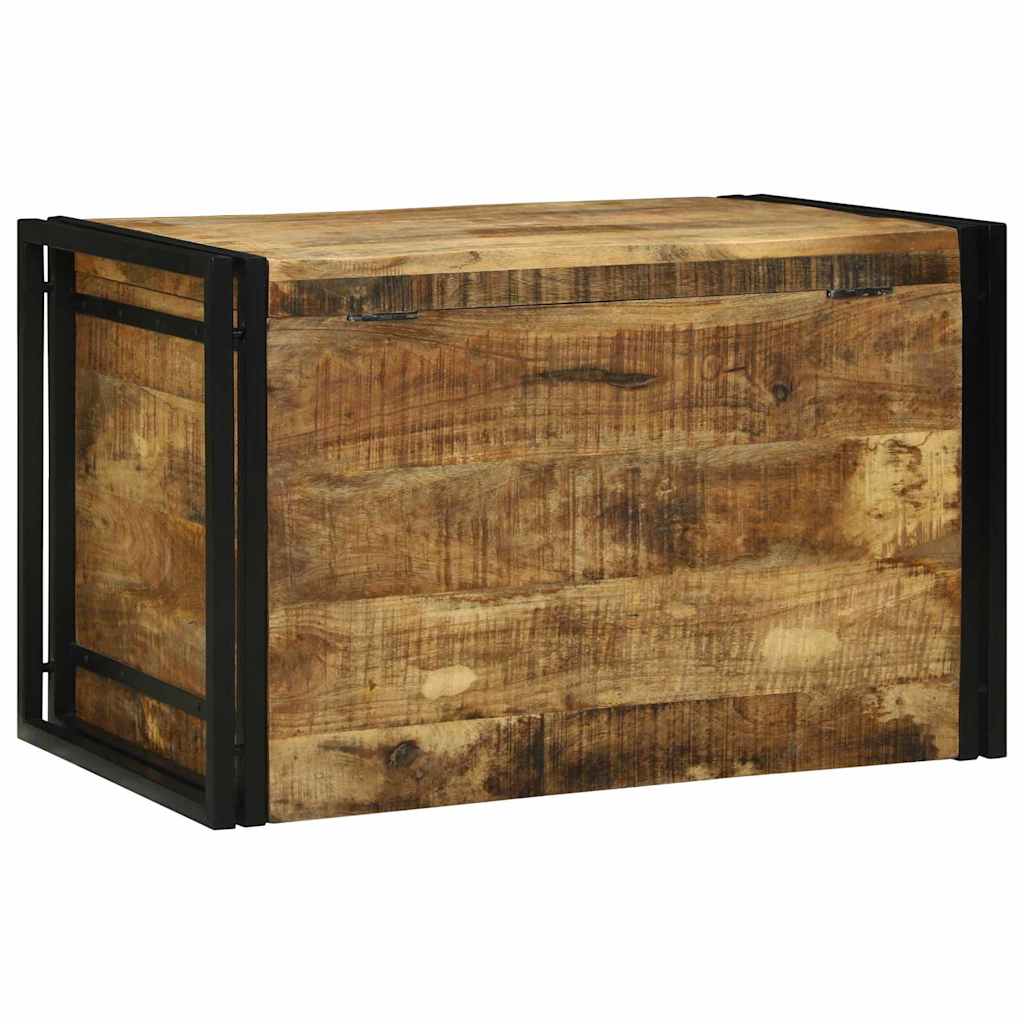 Storage Box Brown and Black 80 x 50 x 50 cm Rough Mango Wood