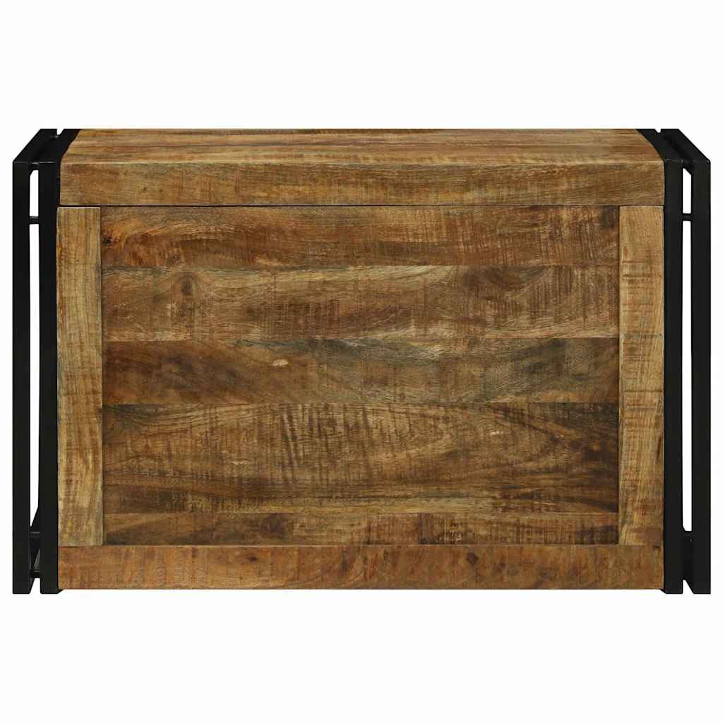 Storage Box Brown and Black 80 x 50 x 50 cm Rough Mango Wood