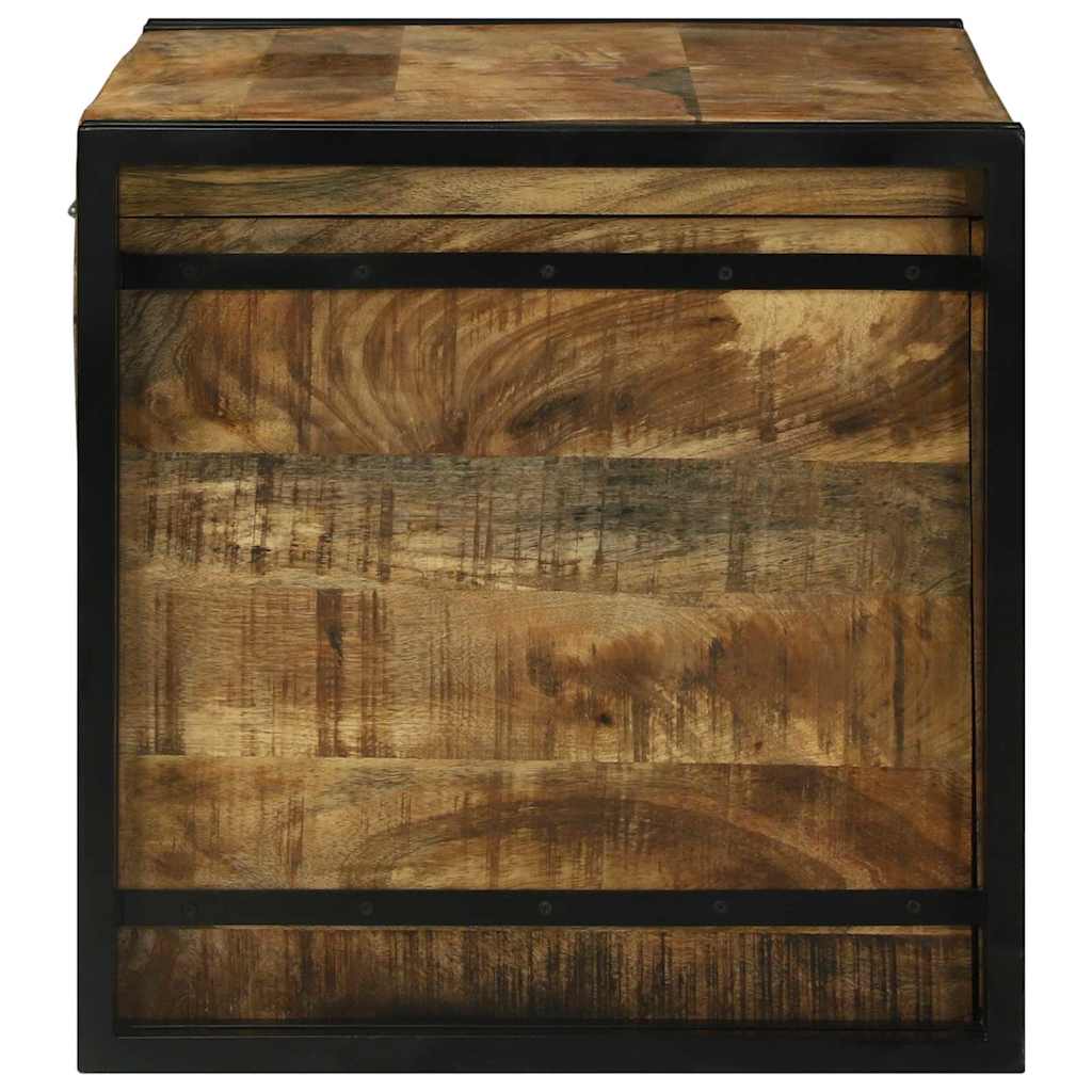 Storage Box Brown and Black 80 x 50 x 50 cm Rough Mango Wood