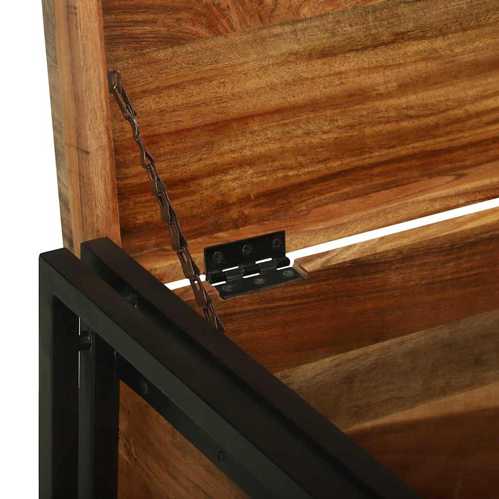 Storage Box Brown and Black 80 x 50 x 50 cm Acacia Wood