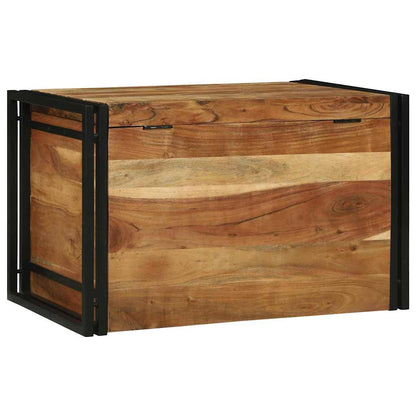 Storage Box Brown and Black 80 x 50 x 50 cm Acacia Wood