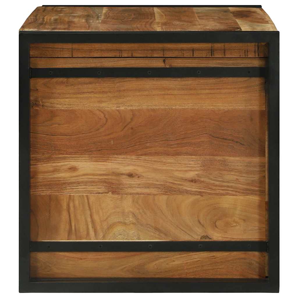Storage Box Brown and Black 80 x 50 x 50 cm Acacia Wood