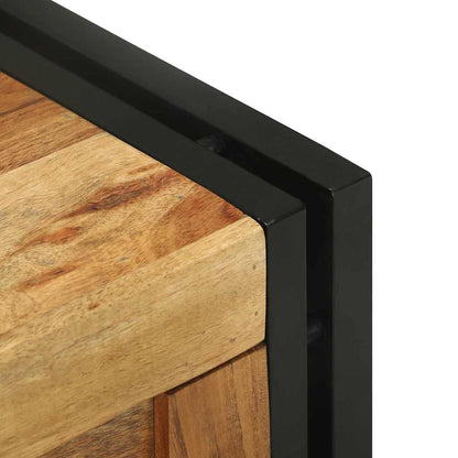 Storage Box Brown and Black 40 x 40 x 40 cm Solid Acacia Wood