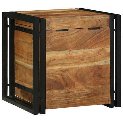 Storage Box Brown and Black 40 x 40 x 40 cm Solid Acacia Wood
