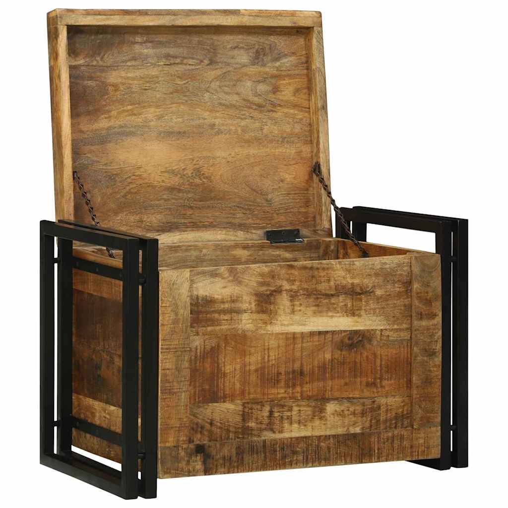 Storage Box Brown and Black 60 x 40 x 41 cm Solid Mango Wood