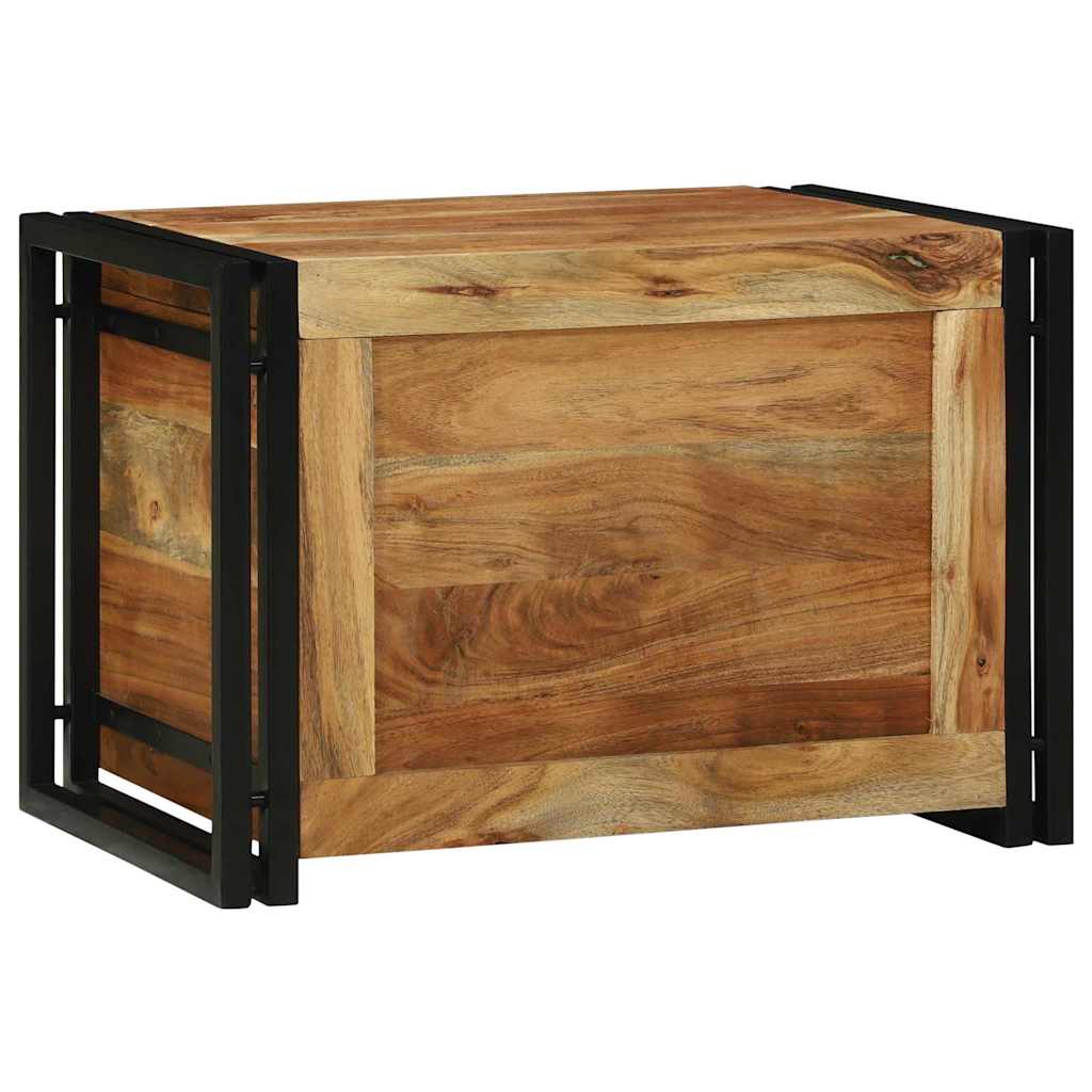 Storage Box Brown and Black 60 x 40 x 41 cm Solid Acacia Wood