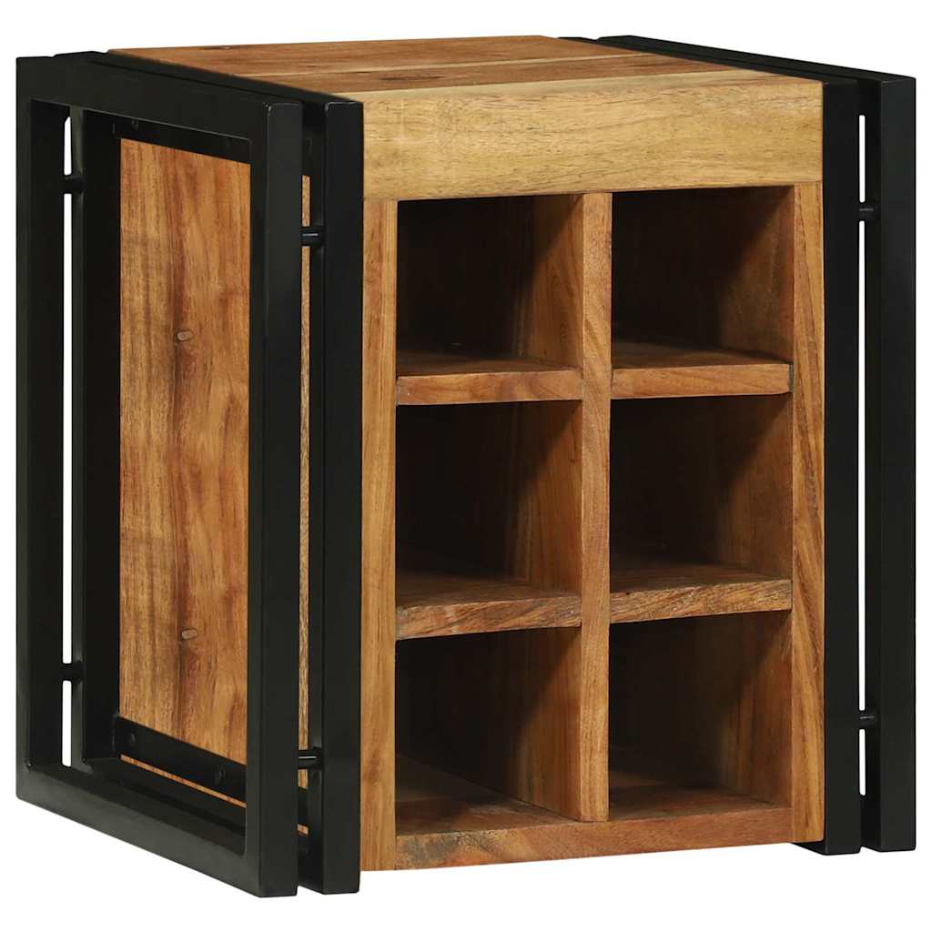 Wine Rack Brown and Black 35 x 35 x 39 cm Solid Acacia Wood