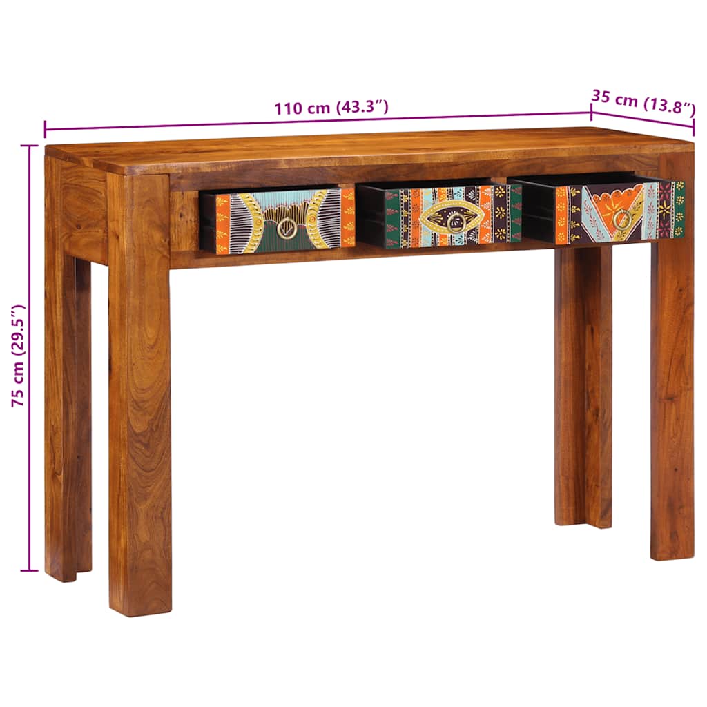 Console Table 110x35x75 cm Solid Wood Acacia