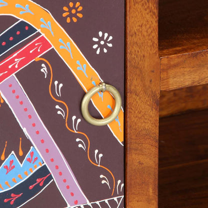 TV Cabinet Multicolour 90x30x45 Solid Wood Acacia