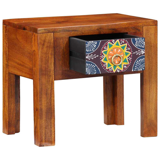 Side Table with Drawer with Storage Brown 40 x 30 x 36 cm