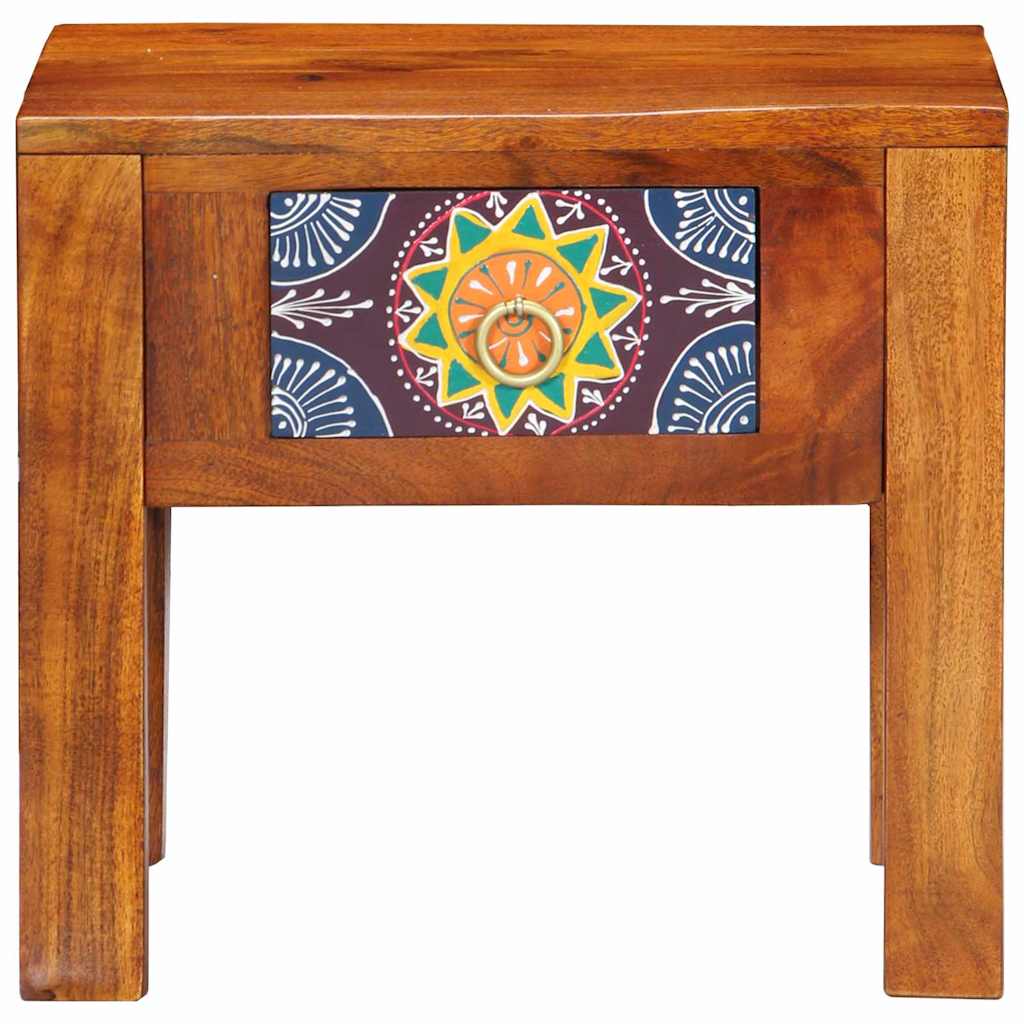 Side Table with Drawer with Storage Brown 40 x 30 x 36 cm