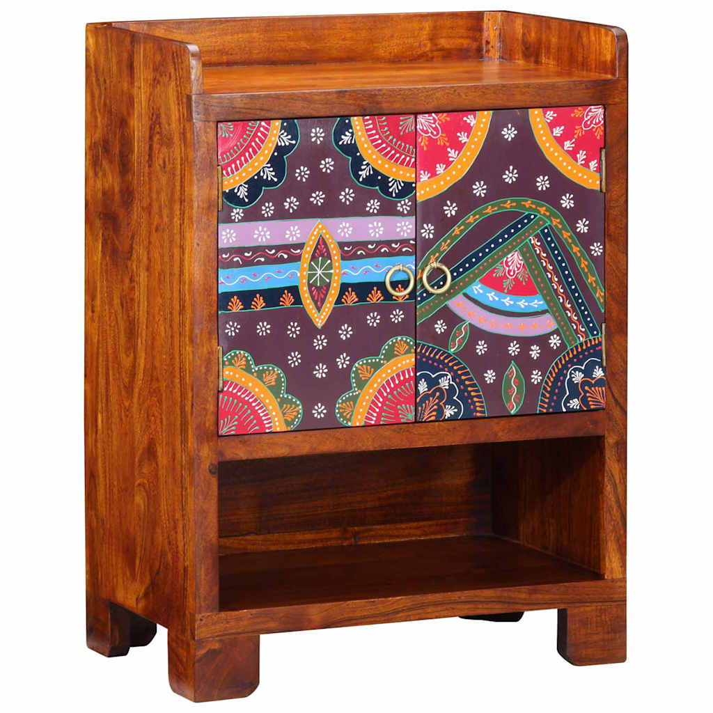 Shoe Cabinet with Shelf Brown 55 x 35 x 75 cm Solid Acacia Wood