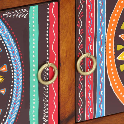 Shoe Cabinet Multicolour 90 x 35 x 40 cm Solid Acacia Wood