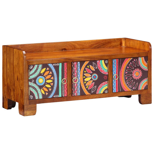 Shoe Cabinet Multicolour 90 x 35 x 40 cm Solid Acacia Wood