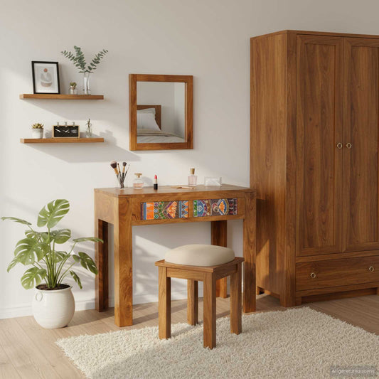 Dressing Table Brown 90 x 45 x 75 cm Solid Acacia Wood