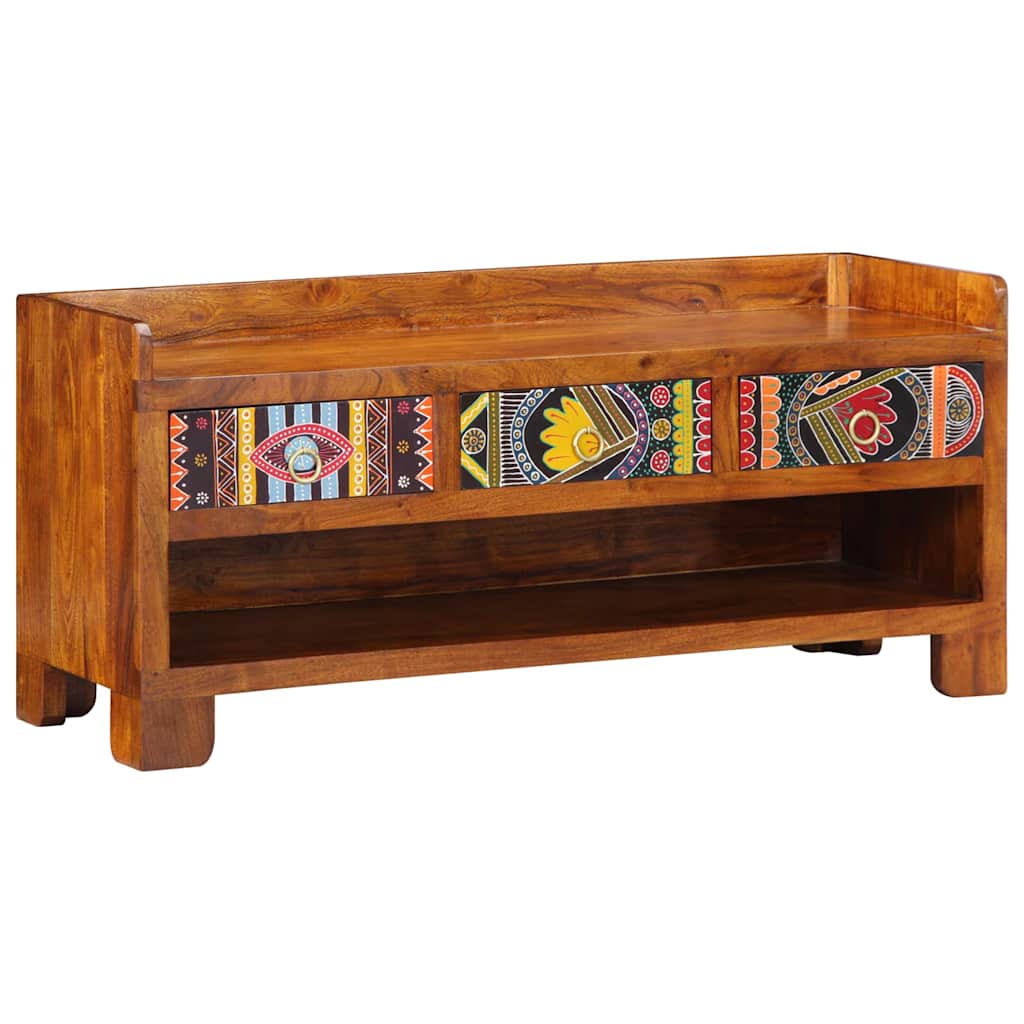 Shoe Bench Honey Brown 100 x 35 x 45 cm Acacia Solid Wood