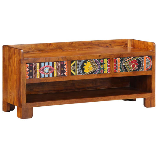 Shoe Bench Honey Brown 100 x 35 x 45 cm Acacia Solid Wood
