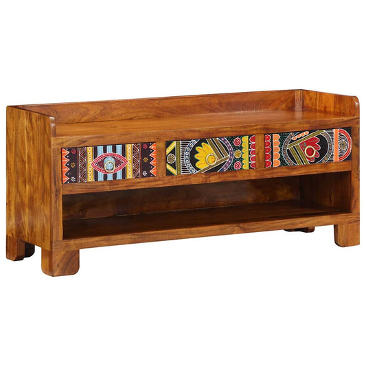 Shoe Bench Honey Brown 100 x 35 x 45 cm Acacia Solid Wood