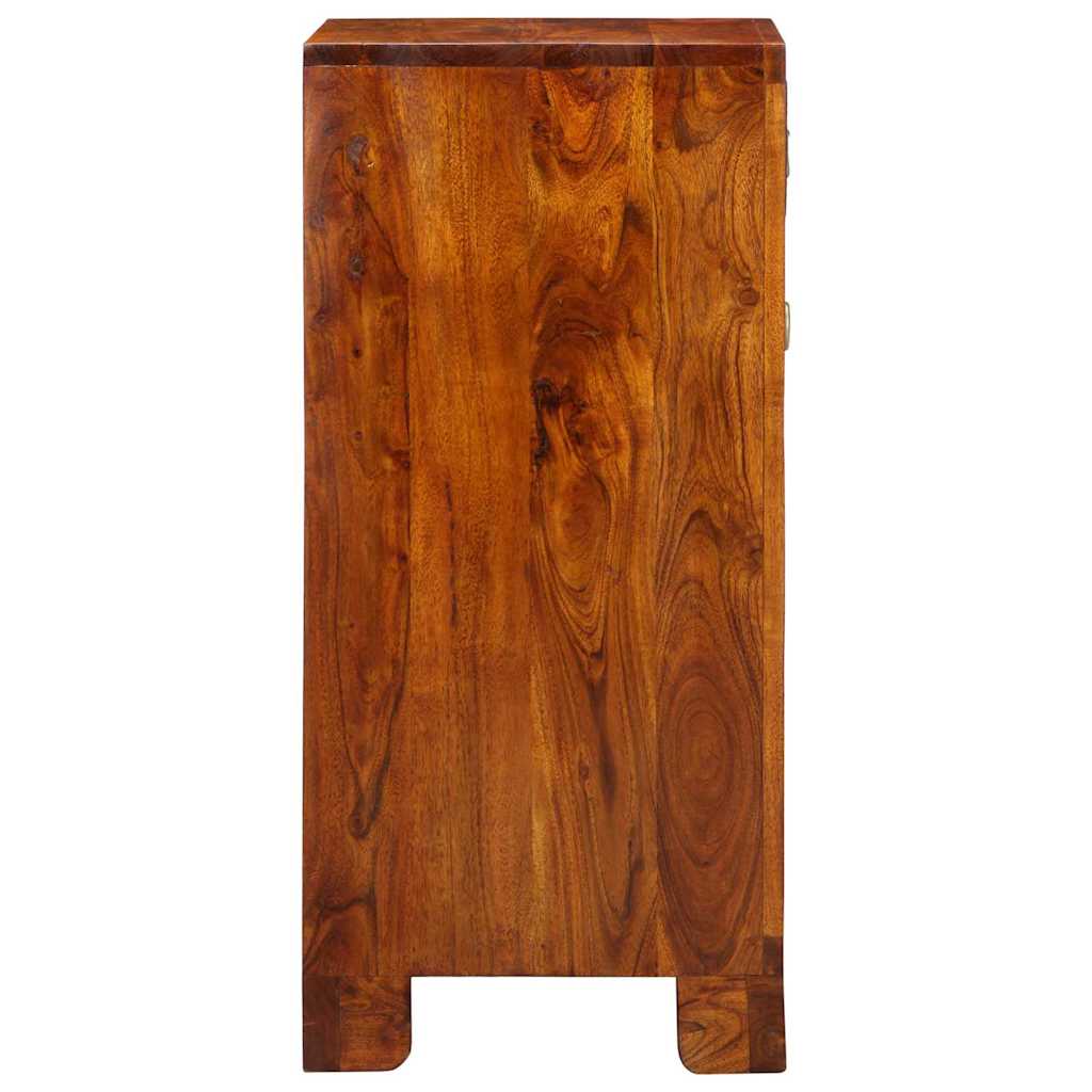 Floral End Table with Drawer with Storage Brown 40 x 35 x 75 cm