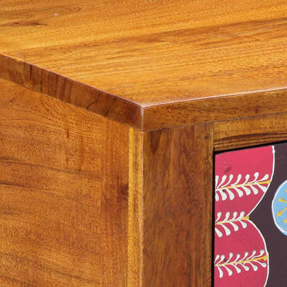 Floral End Table with Drawer with Storage Brown 35 x 35 x 75 cm