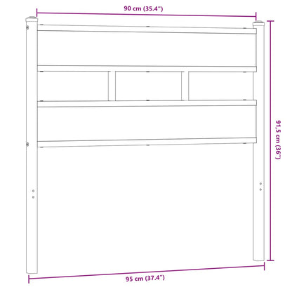 Replace Headboard Smoked Oak 90 cm Iron and Engineered Wood