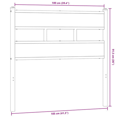 Replace Headboard Smoked Oak 100 cm Iron and Engineered Wood